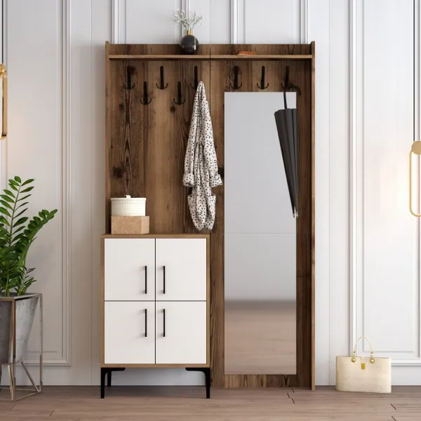 Predsieňová stena Berlin BC - Walnut, White