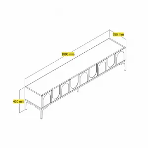 TV stolík Lyon 42 - White, Black