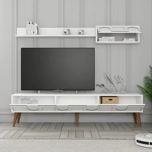 TV skrinka / Obývacia stena Lyon 2 - White, Walnut