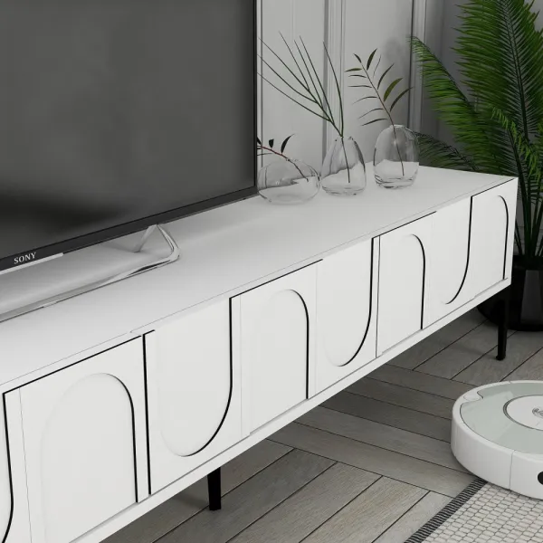 TV stolík Lyon 42 - White, Black