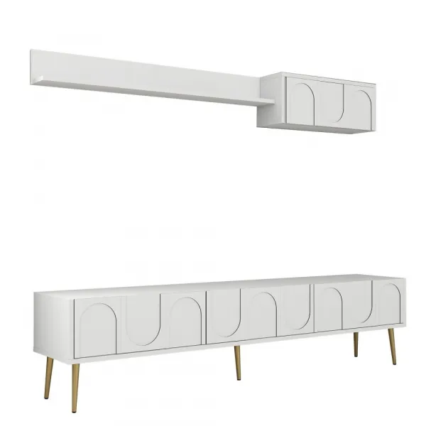 TV skrinka / Obývacia stena Lyon 2 - White, Gold