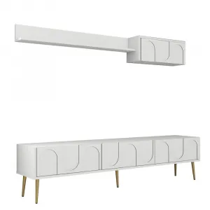 TV skrinka / Obývacia stena Lyon 2 - White, Gold