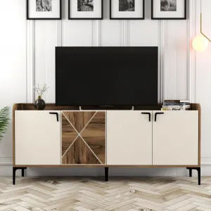 Konzolový stolík Venedik - Walnut, Cream