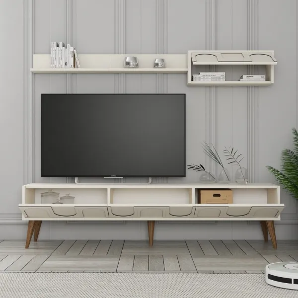 TV skrinka / Obývacia stena Lyon 2 - Cream, Walnut