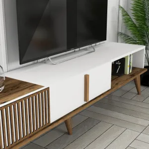 TV skrinka / Obývacia stena Milan TV - Walnut, White
