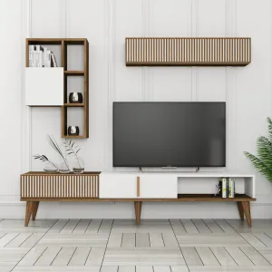 TV skrinka / Obývacia stena Milan TV - Walnut, White