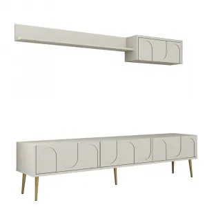 TV skrinka / Obývacia stena Lyon 2 - Cream, Gold
