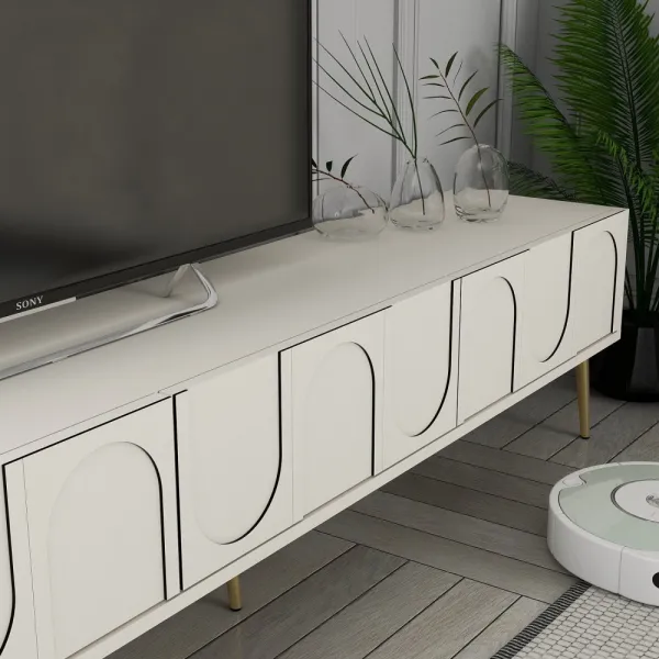 TV stolík Lyon 43 - Cream, Gold