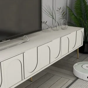 TV stolík Lyon 43 - Cream, Gold