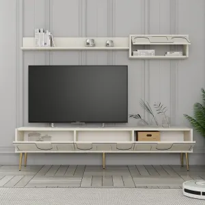 TV skrinka / Obývacia stena Lyon 2 - Cream, Gold