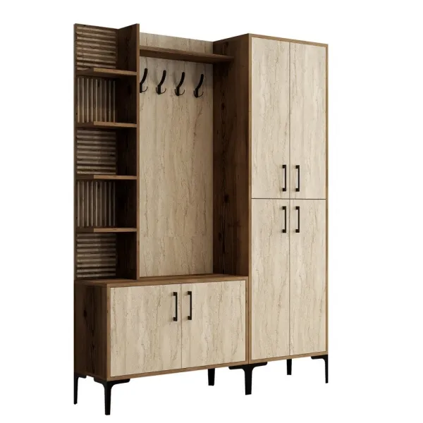 Predsieňová stena Viyana D - Walnut, Travertine