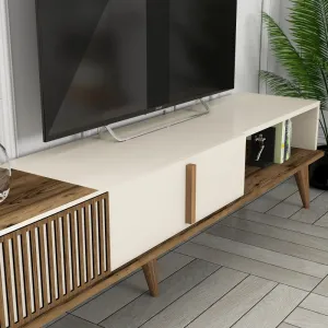 TV skrinka / Obývacia stena Milan TV - Walnut, Cream