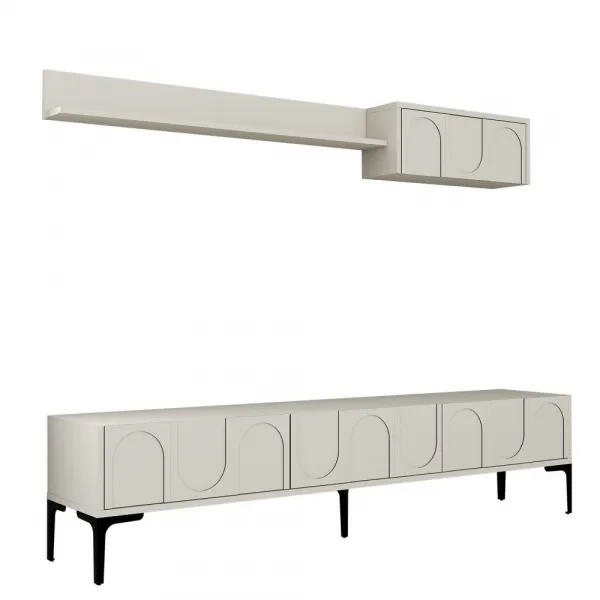 TV skrinka / Obývacia stena Lyon 2 - Cream, Black