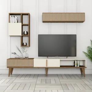 TV skrinka / Obývacia stena Milan TV - Walnut, Cream