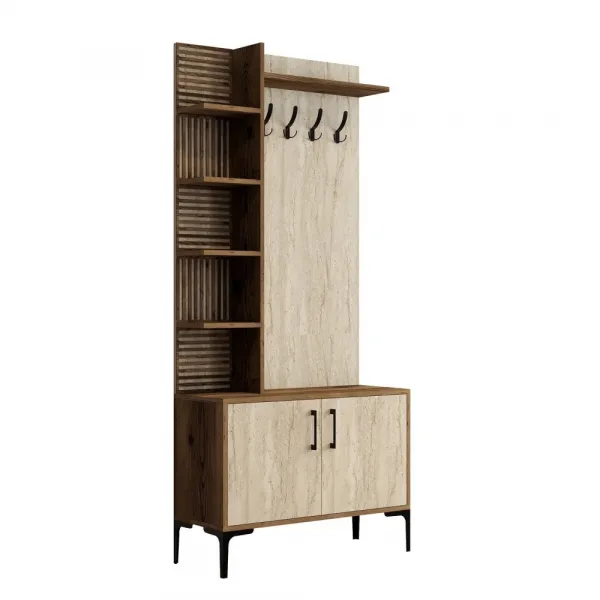 Predsieňová stena Viyana D - Walnut, Travertine