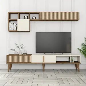 TV skrinka / Obývacia stena Milan TV - Walnut, Cream