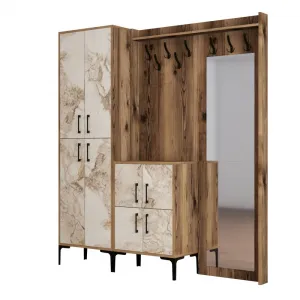 Predsieňová stena Berlin ABC - Walnut, White Marble
