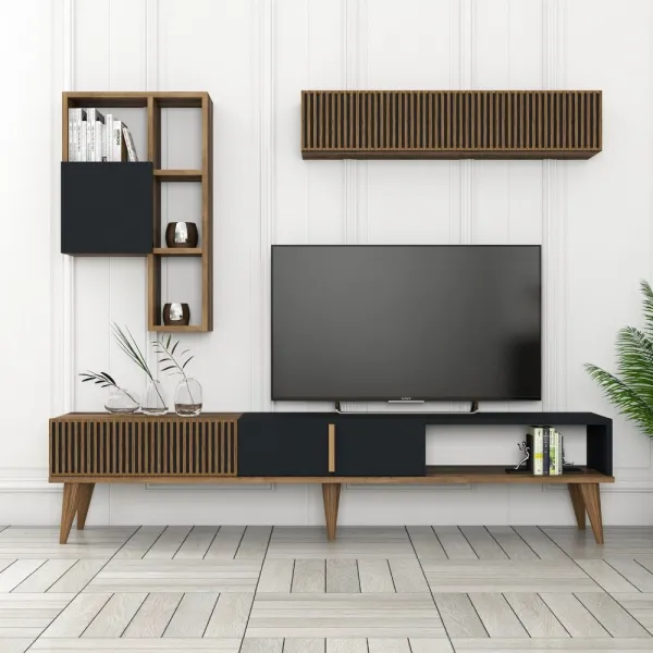 TV skrinka / Obývacia stena Milan TV - Walnut, Anthracite