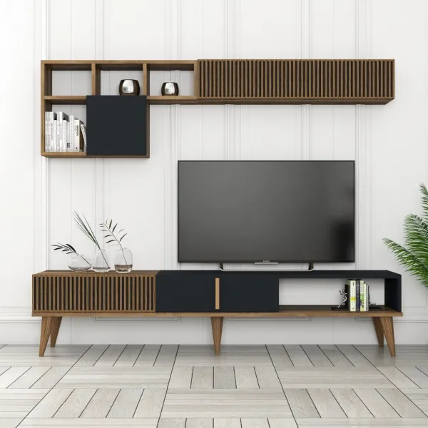 TV skrinka / Obývacia stena Milan TV - Walnut, Anthracite