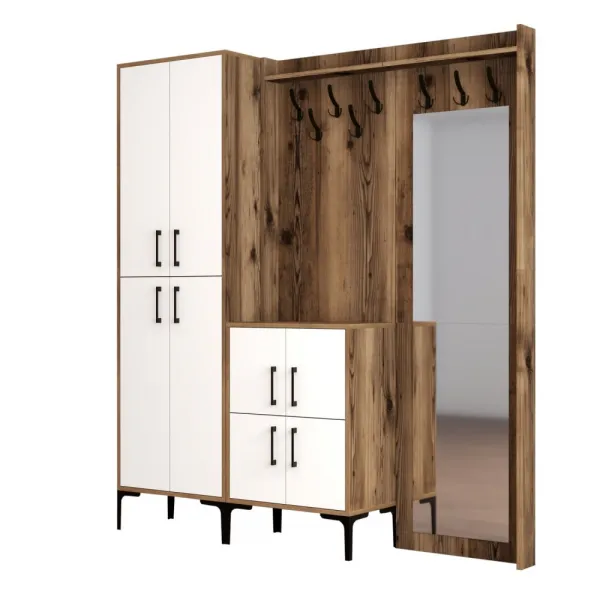 Predsieňová stena Berlin ABC - Walnut, White