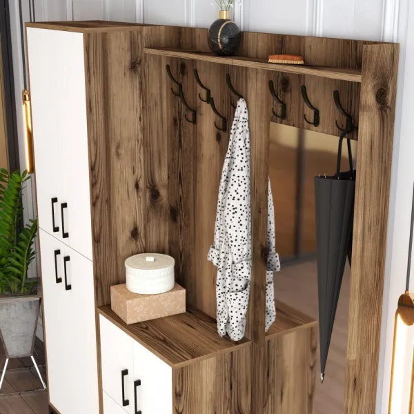 Predsieňová stena Berlin ABC - Walnut, White