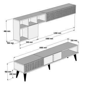 TV skrinka / Obývacia stena Milan - Walnut