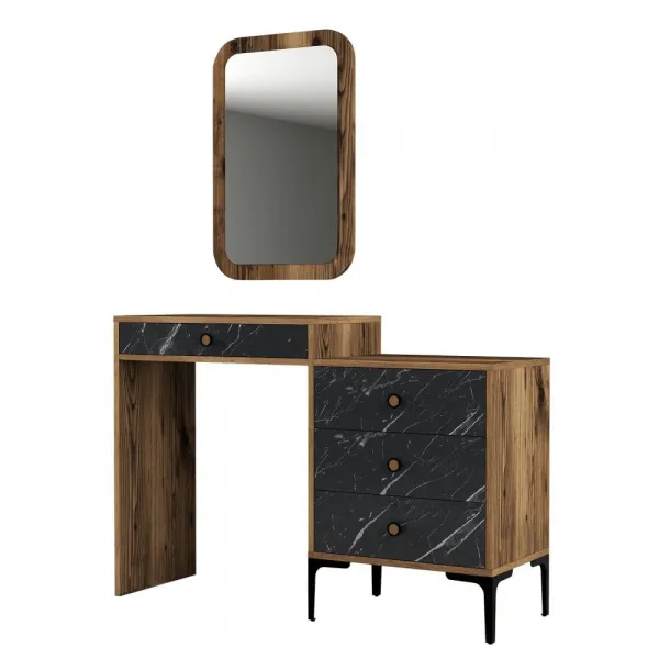 Toaletný stolík Lizbon 548 - Walnut, Black
