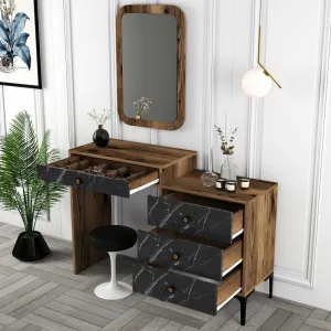 Toaletný stolík Lizbon 548 - Walnut, Black
