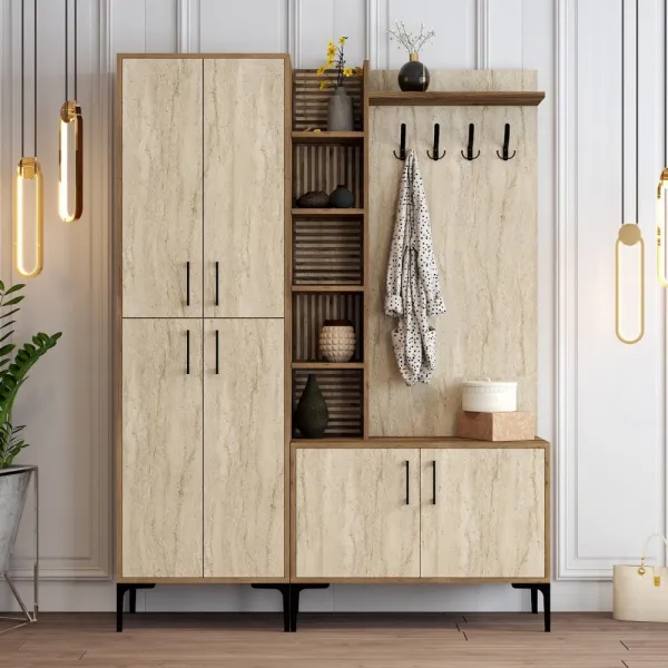 Predsieňová stena Viyana Da - Walnut, Travertine