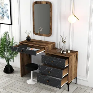 Toaletný stolík Lizbon 548 - Walnut, Black