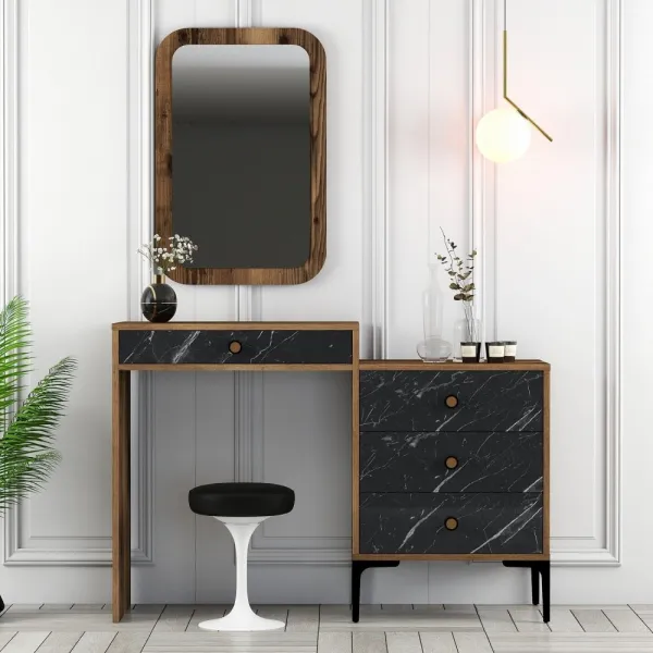 Toaletný stolík Lizbon 548 - Walnut, Black