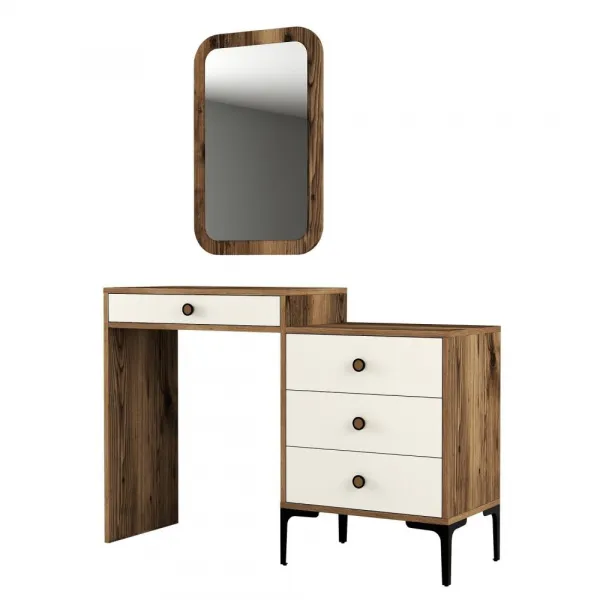 Toaletný stolík Lizbon 547 - Walnut, Cream