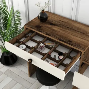 Toaletný stolík Lizbon 554 - Walnut, Cream