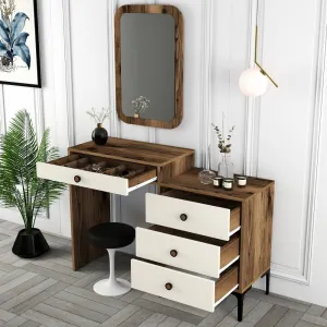 Toaletný stolík Lizbon 547 - Walnut, Cream