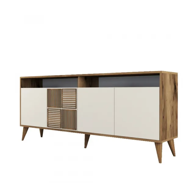 Konzolový stolík Milan - Walnut, Cream
