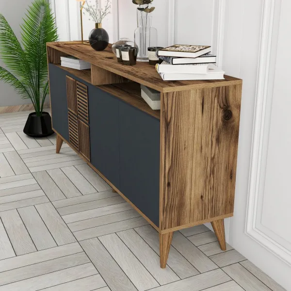 Konzolový stolík Milan 160 - Walnut, Anthracite
