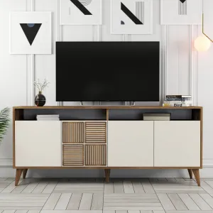 Konzolový stolík Milan - Walnut, Cream