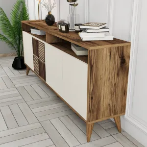 Konzolový stolík Milan - Walnut, Cream