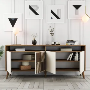 Konzolový stolík Milan - Walnut, Cream
