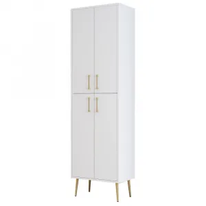 Skrinka na topánky / Botník Berlin A - White, Gold