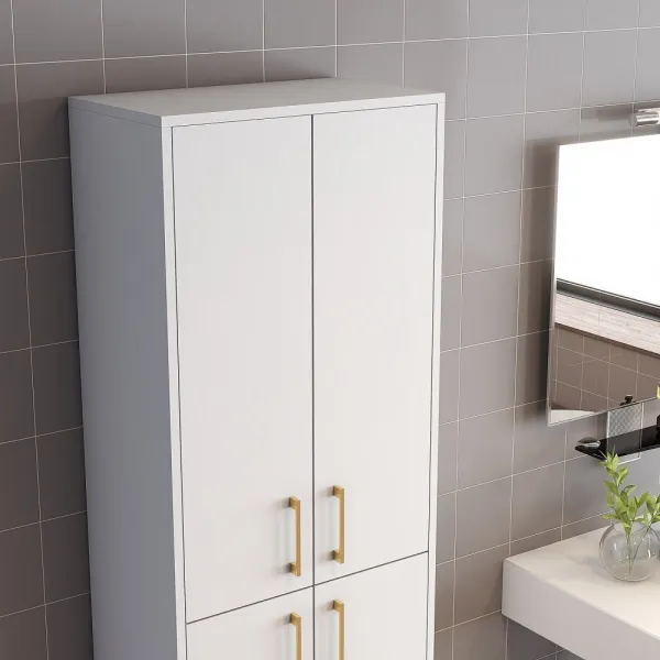 Viacúčelová skrinka Berlin A - White, Gold