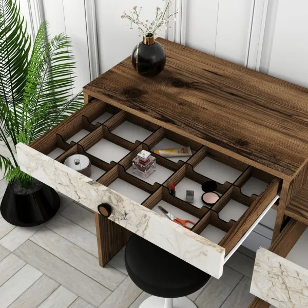 Toaletný stolík Lizbon 545 - Walnut, White