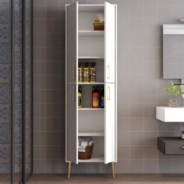 Viacúčelová skrinka Berlin A - White, Gold