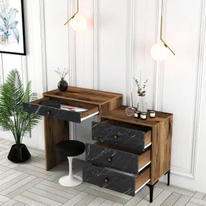 Toaletný stolík Lizbon 555 - Walnut, Black