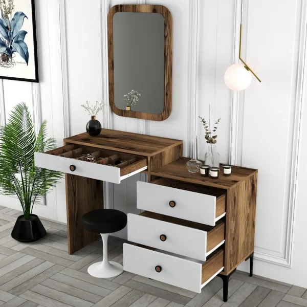 Toaletný stolík Lizbon 544 - Walnut, White