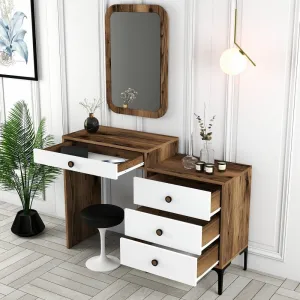 Toaletný stolík Lizbon 544 - Walnut, White