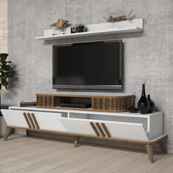 TV skrinka / Obývacia stena Eylül - White
