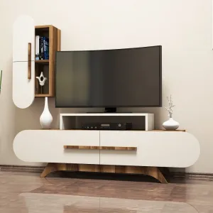 TV skrinka / Obývacia stena Rose S - Walnut, Cream