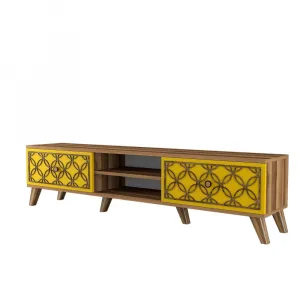 TV stolík Class - Walnut, Yellow