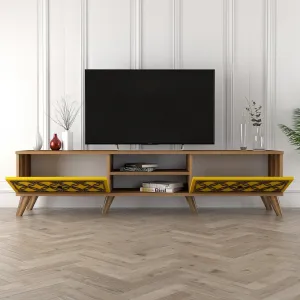 TV stolík Class - Walnut, Yellow